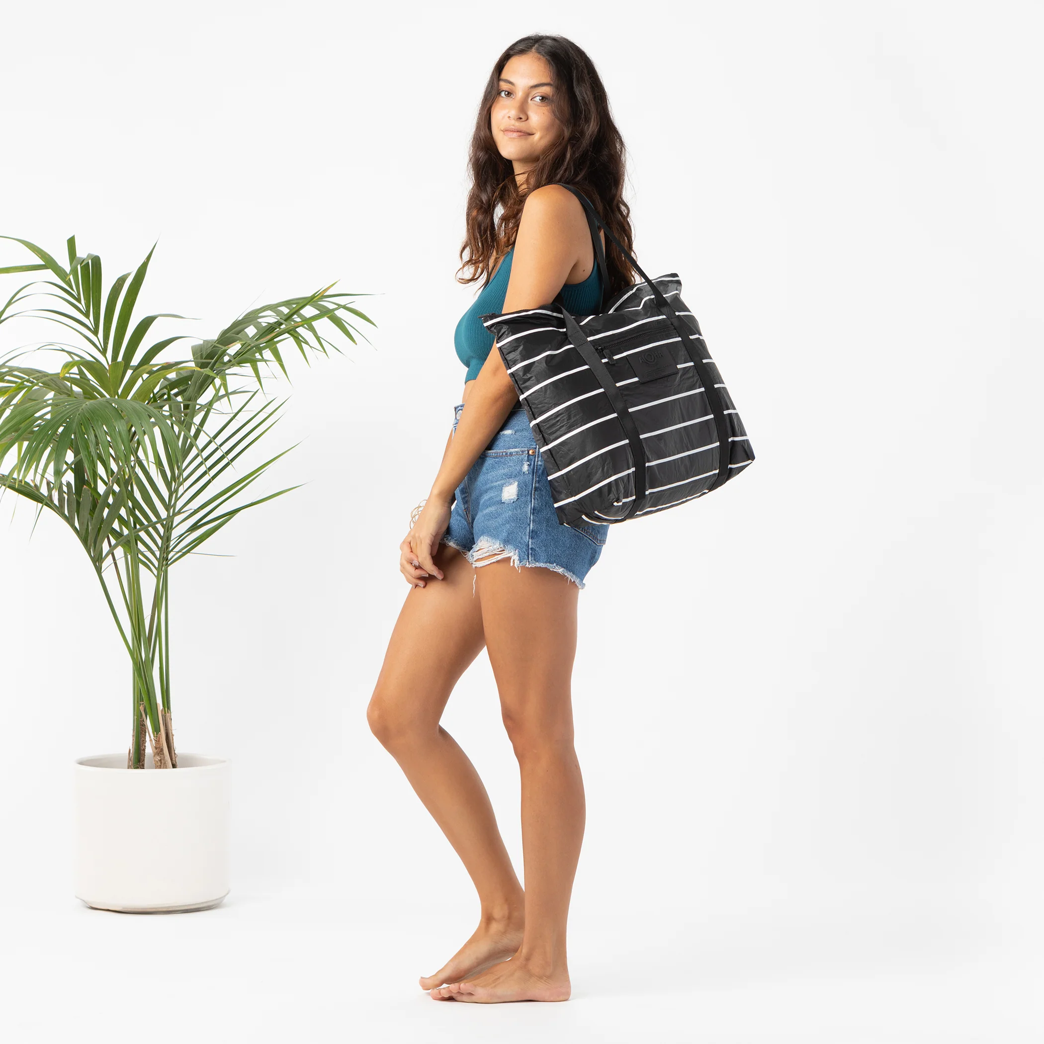 Zipper Tote | Pinstripe - Image 4